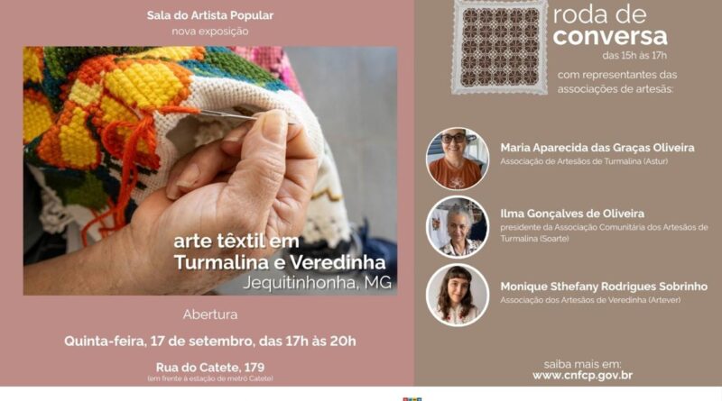 Arte têxtil de Turmalina e Veredinha ganha exposição no Catete, no Rio